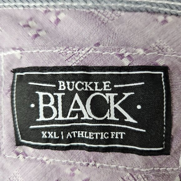 Buckle Black Mens XXL Athletic Fit Lavender Long Sleeve Button-Up Shirt Casual - Picture 11 of 13